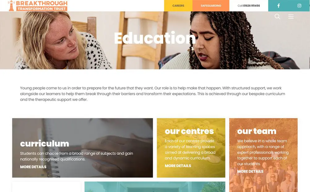 breakthrough transformation trust website design