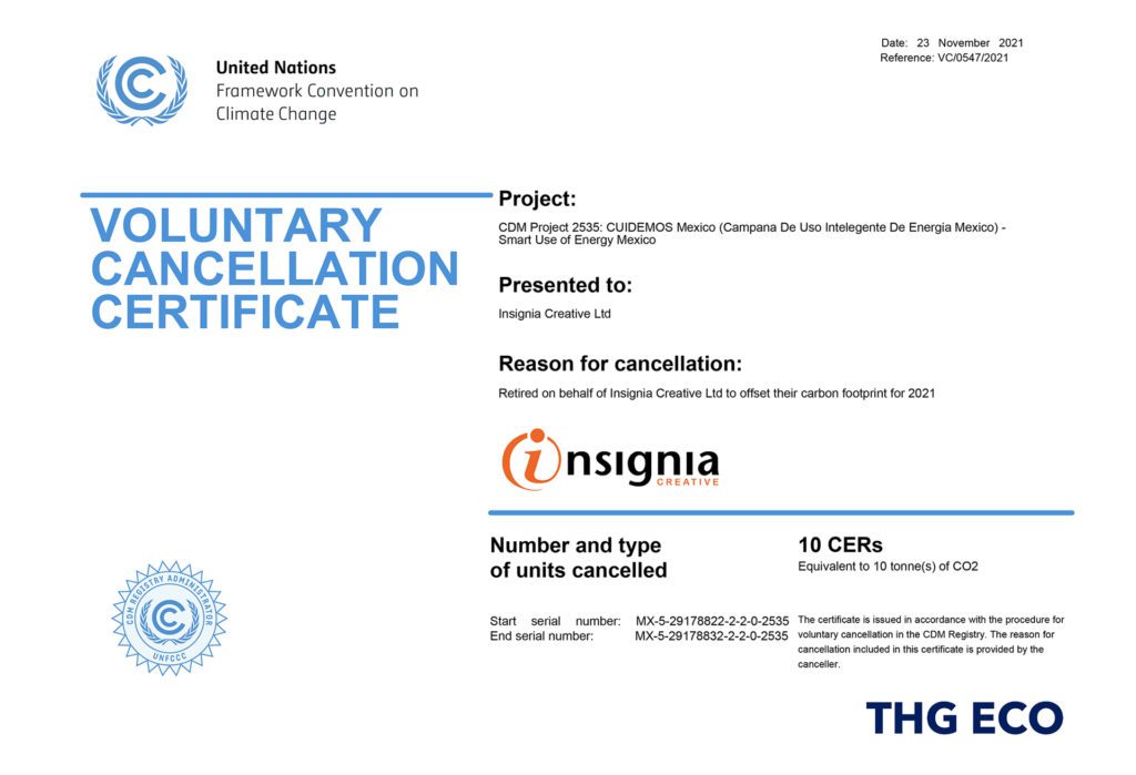Insignia Creative Retirement Certificate