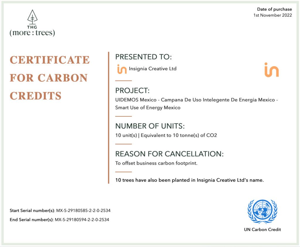 Carbon Certificate 2023