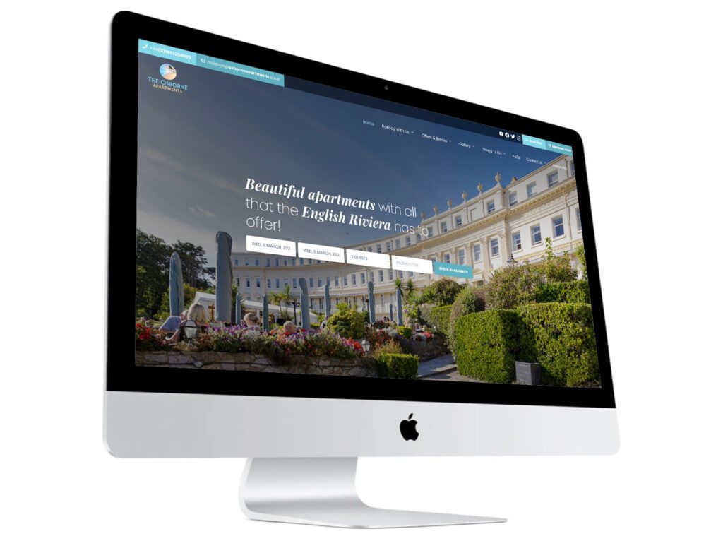 osborne apartments website design, torquay