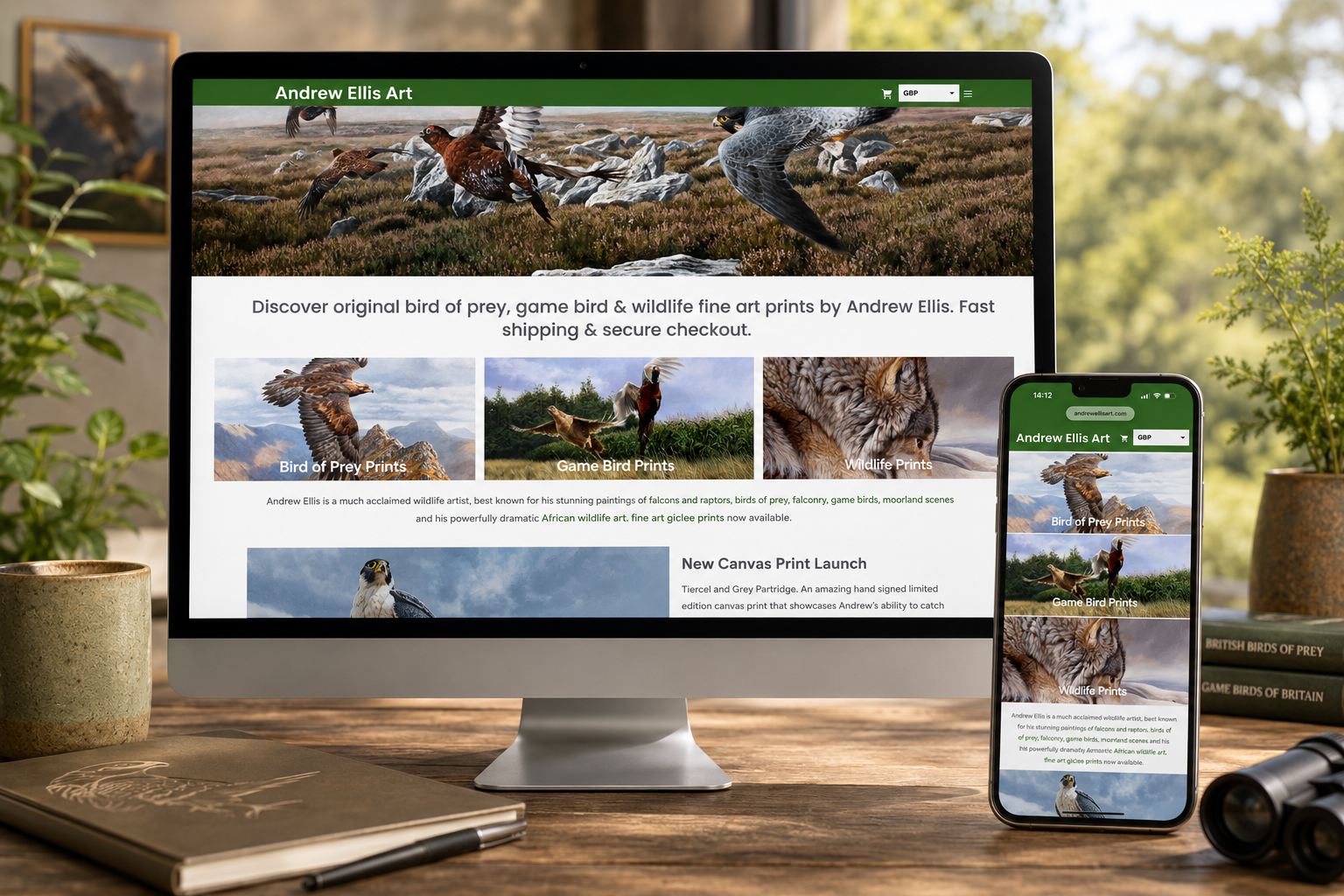 Andrew Ellis Art ecommerce website